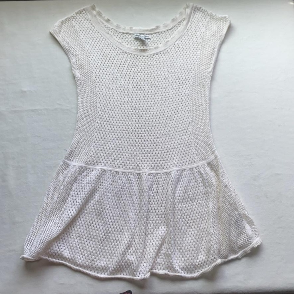 Y2K American Eagle‎ Sweater Womens Small Knit Crochet Peplum Lightweight Top